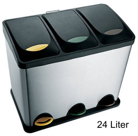20 Liter Tret-Abfalleimer, Edelstahl, gebürstet (518058)